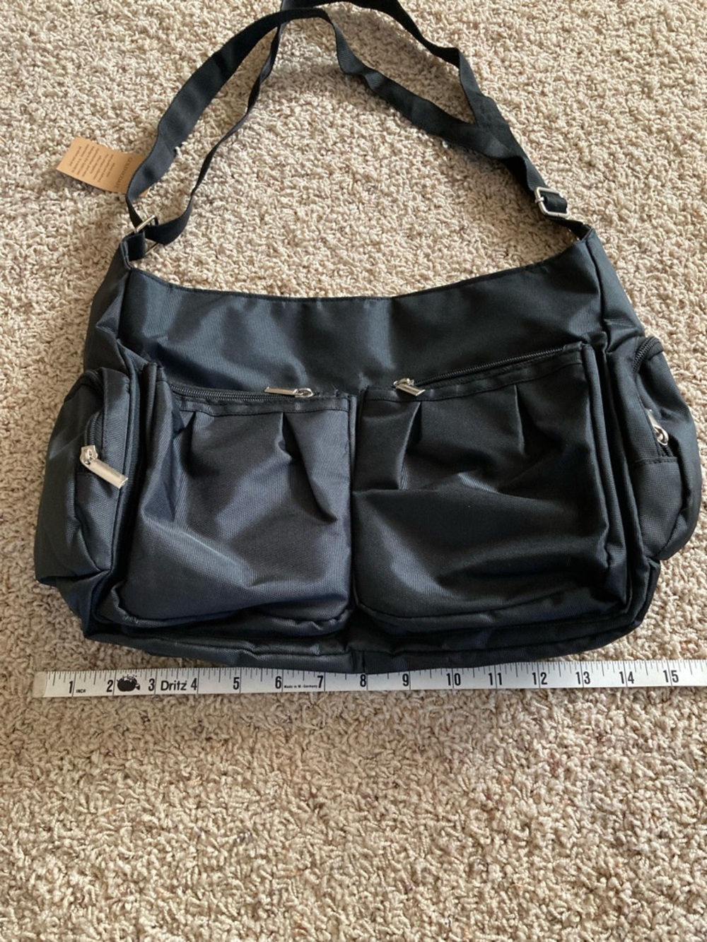 Black Crossbody Shoulder Bag - Lightweight Everyday Carry - Picture 7 of 8
